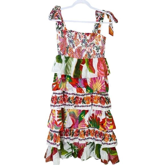 NEW Farm Rio Mixed White Prints Layered Dress Size Medium - Picture 6 of 11
